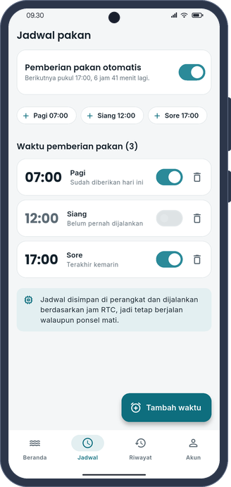 FishFeed feeding schedule in demo mode