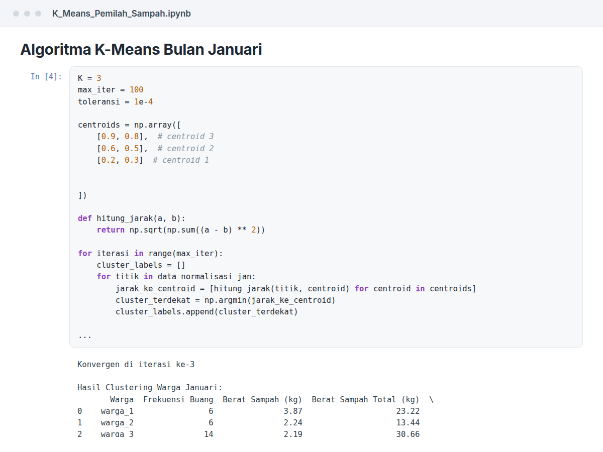 Manual K-Means algorithm implementation